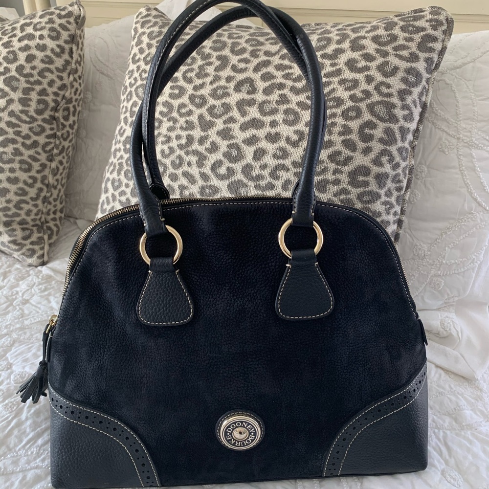 Dooney & Bourke Black Sueded Leather Satchel